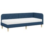 vidaXL Cadre de lit d'angle Bleu 80 x 200 cm tissu