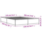 vidaXL Cadre de lit sans matelas chêne fumé 135x190 cm