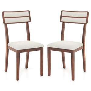Lot de 2 chaises modernes de salle à manger 45 x 51 x 89 cm confort rembourré style contemporain en lin beige 20_0012436