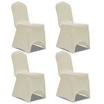 vidaXL Housse de chaise extensible 4 Pièces crème