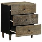 vidaXL Table de chevet gris clair 50x33x60 cm bois de manguier massif