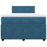 vidaXL Sommier à lattes de lit et matelas bleu 120x190 cm velours