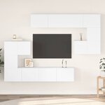 vidaXL Ensemble de meubles TV 8 Pièces Blanc Bois d'ingénierie