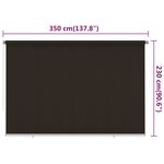 vidaXL Store roulant d'extérieur 350x230 cm Marron PEHD