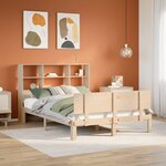 vidaXL Lit bibliothèque sans matelas 160x200 cm bois massif de pin