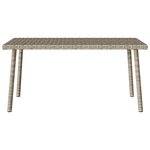 VidaXL Table basse de jardin rectangulaire gris clair résine tressée