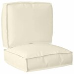 vidaXL Set de coussins de palette 2 Pièces Crème 50 x 50 x 12 cm