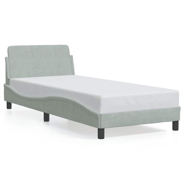 vidaXL Cadre de lit Dover gris clair 80x200 cm velours