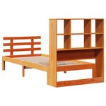 vidaXL Lit bibliothèque sans matelas cire marron 90x190 cm pin massif