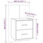 vidaXL Tables de chevet murales 2 Pièces Chêne fumé