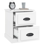 vidaXL Table de chevet blanc brillant 39x39x47 5 cm Bois d’ingénierie
