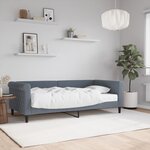vidaXL Lit de jour avec matelas gris foncé 90x190 cm velours