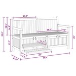 vidaXL Banc de Rangement de Jardin Marron 150 x 60 x 90 cm