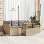 vidaXL Ensemble de canapé de jardin 7 Pièces beige et gris clair
