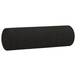 vidaXL Canapé 3 places avec oreillers décoratifs noir 180 cm tissu