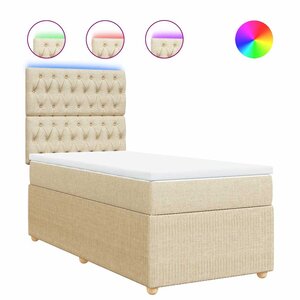 vidaXL Sommier à lattes de lit avec matelas Crème 80x200 cm Tissu