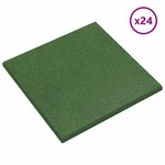 vidaXL Dalles de Protection Anti-Chute 24 Pièces Vert 50 x 50 cm
