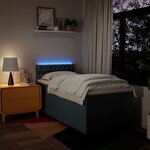vidaXL Sommier à lattes de lit avec matelas Bleu 90x200 cm Tissu