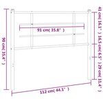 vidaXL Tête de lit métal noir 107 cm