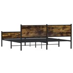 vidaXL Cadre de lit en métal sans matelas chêne fumé 193x203 cm