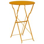 vidaXL Table de bistrot pliable Jaune moutarde Ø50x71 cm Acier revêtu de poudre