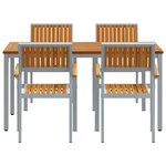 vidaXL Ensemble de salle à manger pour jardin 5 Pièces Gris et marron
