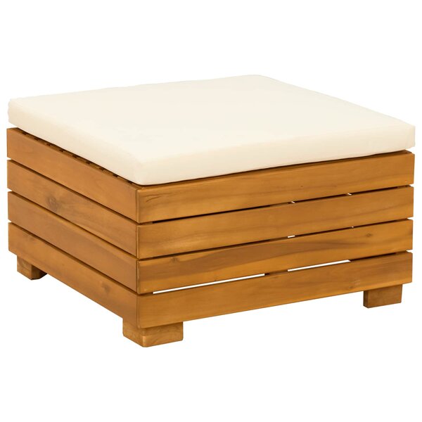 vidaXL Pouf de Jardin Bois d'Acacia Massif Marron