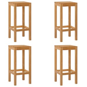 vidaXL Tabouret de bar 4 Pièces Naturel Bois de teck massif
