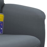 vidaXL Fauteuil de massage inclinable repose-pied gris foncé velours