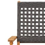 vidaXL Chaises de jardin pliantes lot de 6 noir poly rotin bois massif