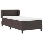 vidaXL Lit à ressorts avec matelas Marron foncé 90 x 190 cm tissu