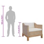 vidaXL Fauteuil avec coussins Rotin naturel