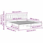 vidaXL Cadre de lit avec tête de lit Brun cire 180 x 200 cm Pin massif