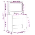 vidaXL Coiffeuse Chêne fumé 79 x 41 x 135 cm Bois d'ingénierie