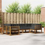 vidaXL Ensemble de canapés d'extérieur 6 pc Naturel et Anthracite