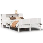 vidaXL Lit bibliothèque sans matelas blanc 140x190 cm bois pin massif