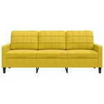 vidaXL Canapé à 3 places Jaune 180 cm Velours