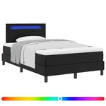 vidaXL Lit à ressorts avec matelas Noir 120 x 200 cm Simili cuir
