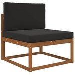 vidaXL Coussin de canapé d'extérieur 2 Pièces Noir Polyester