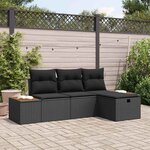 vidaXL Ensemble de canapé de jardin 4 Pièces Noir 55 x 62 x 69 cm