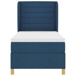 vidaXL Lit à ressorts avec matelas Bleu 200 x 90 cm tissu