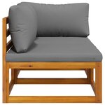 vidaXL Ensemble de canapés 2Pièces avec coussins gris foncé Acacia solide