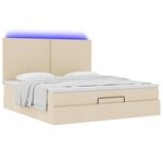 VidaXL Cadre de lit ottoman avec matelas crème 160x200 cm tissu