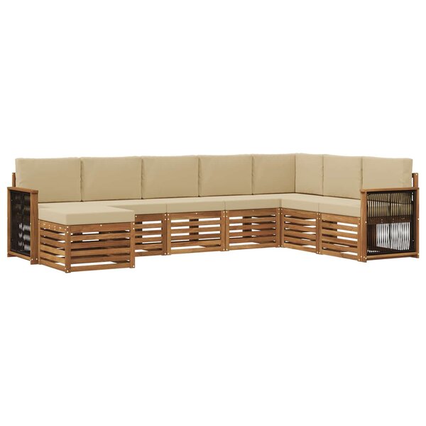 vidaXL Ensemble de canapés d'extérieur 6 pc Naturel