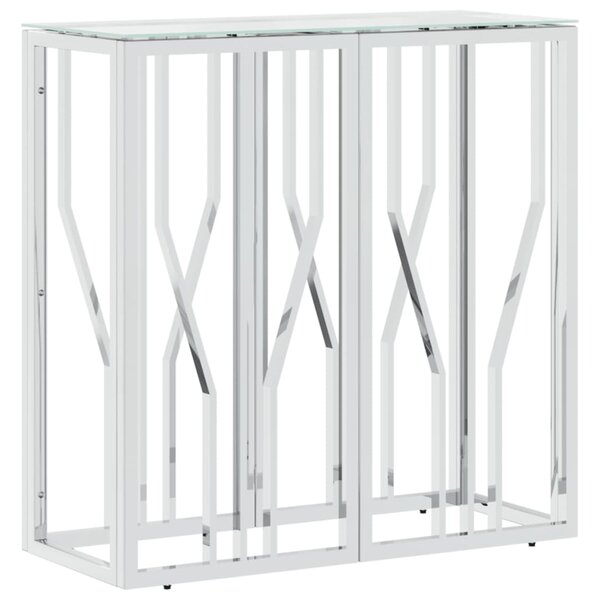 vidaXL Table console 70x30x70 cm acier inoxydable et verre