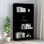 vidaXL Bibliothèque à 4 niveaux Noir 80x24x142 cm Bois d’ingénierie