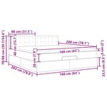 VidaXL Cadre de lit ottoman avec matelas gris foncé 160x200cm tissu