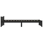 vidaXL Cadre de lit sans matelas noir bois massif 90x200 cm