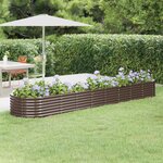 vidaXL Lit surélevé de jardin Acier galvanisé marron