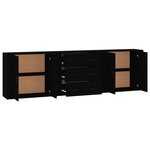 vidaXL Buffets 3 Pièces noir bois d'ingénierie